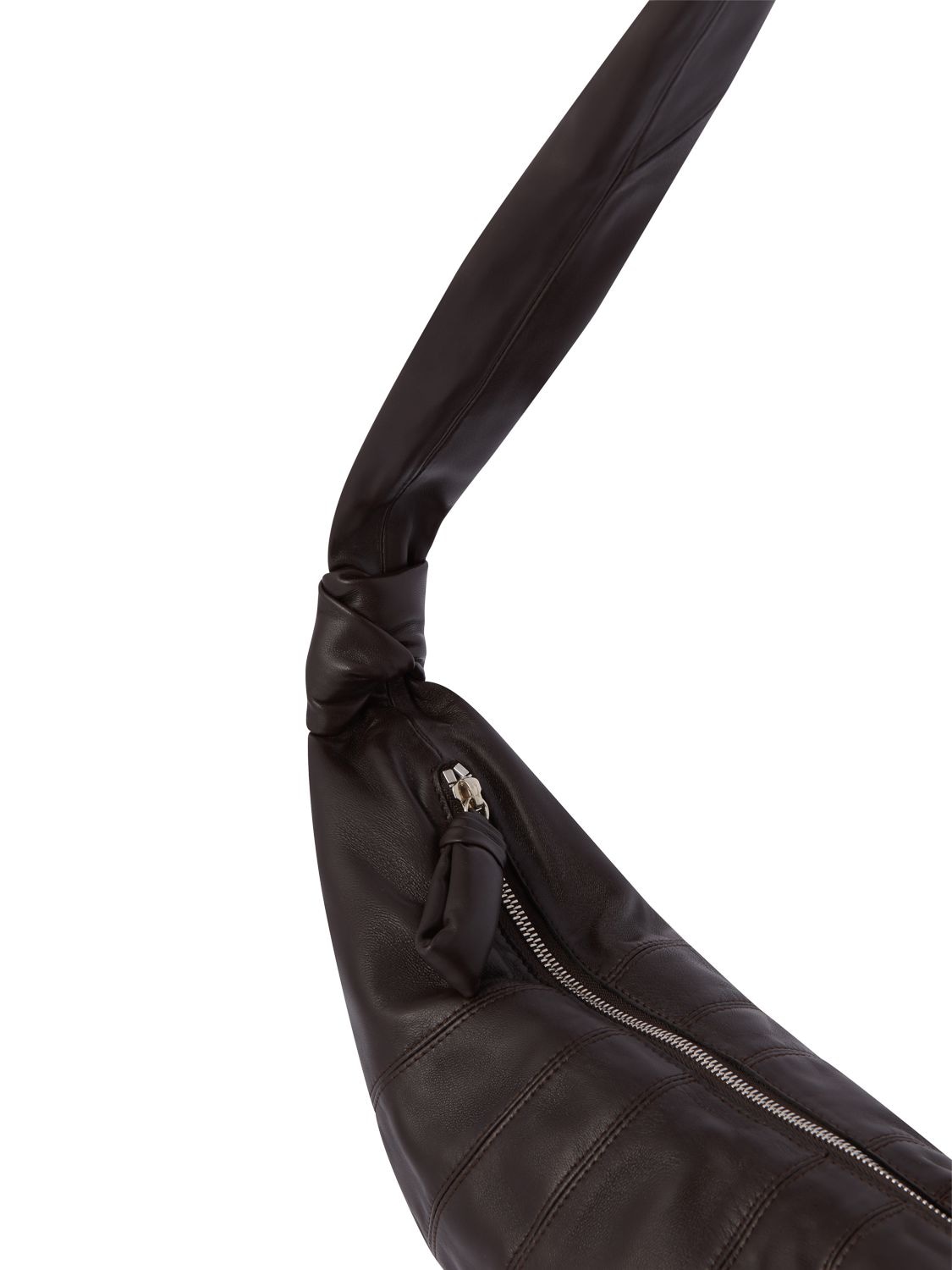 Shop Lemaire Medium Croissant Soft Nappa Shoulder Bag In Dark Brown