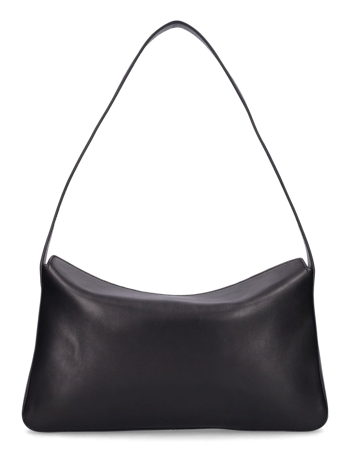 Shop Aesther Ekme Soft Smooth Leather Shoulder Bag In Black