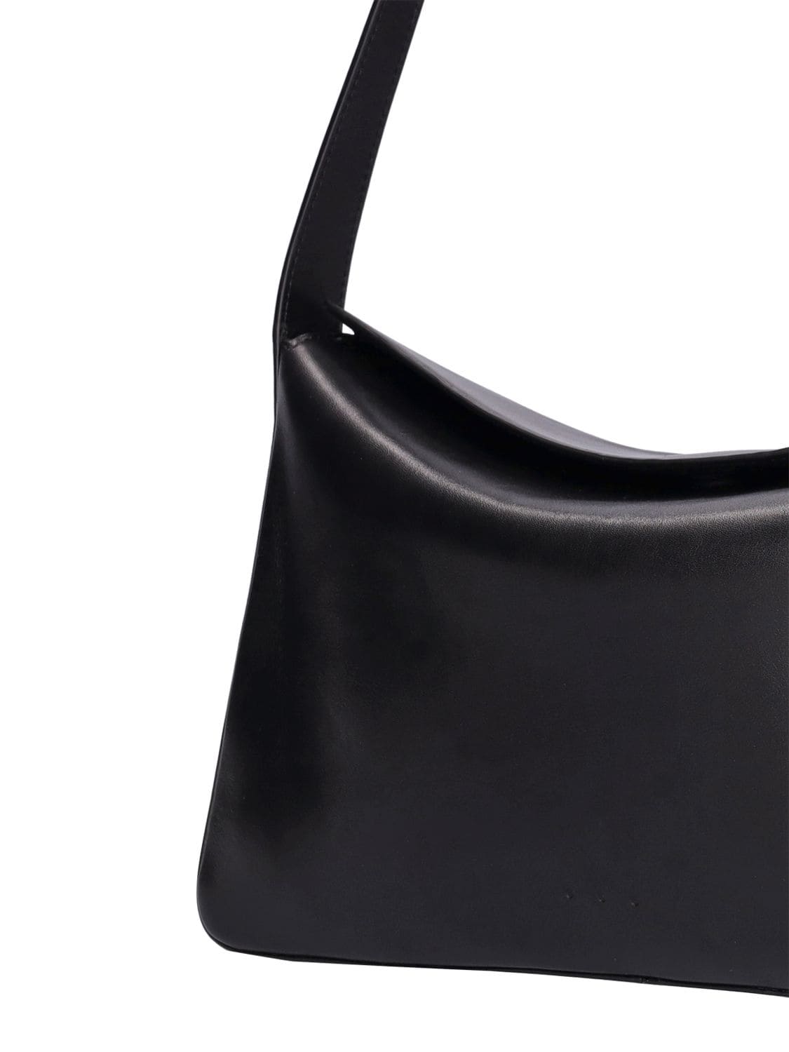 Shop Aesther Ekme Soft Smooth Leather Shoulder Bag In Black