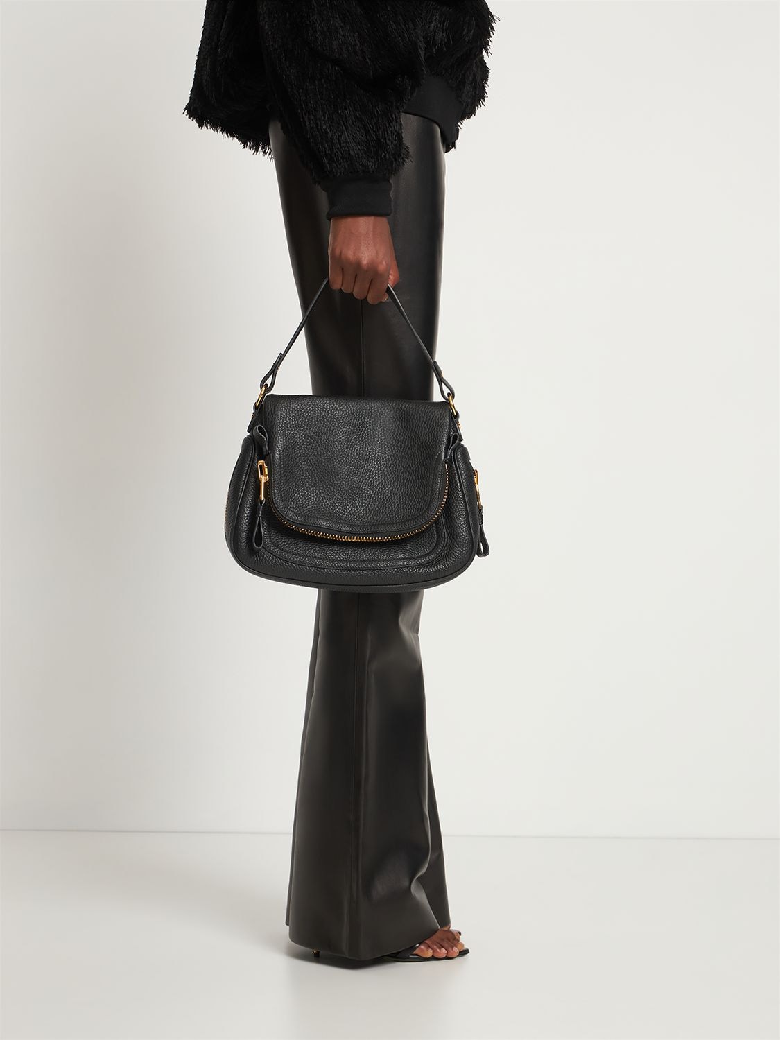 Shop Tom Ford Medium Jennyfer Leather Bag In Black