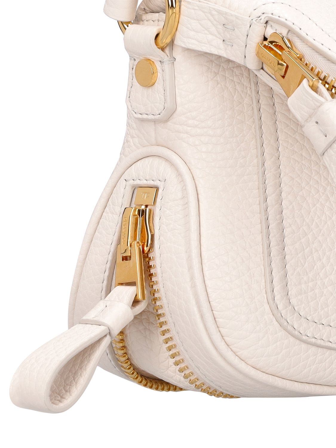 Shop Tom Ford Mini Jennyfer Leather Shoulder Bag In White