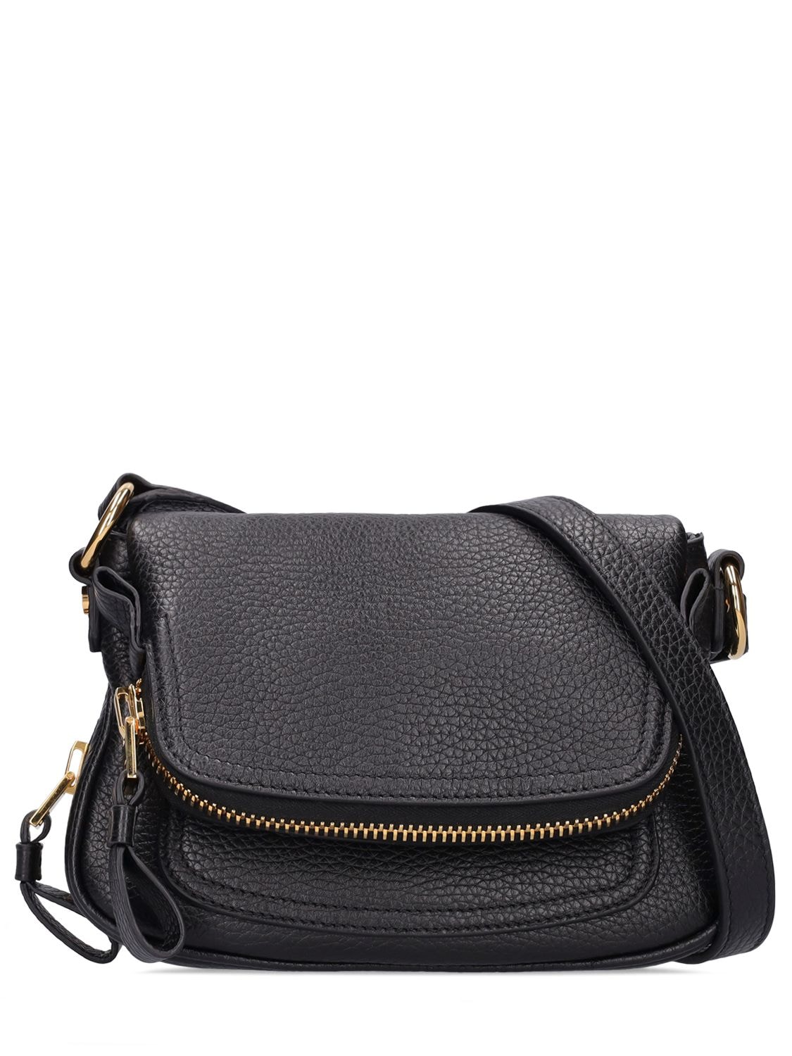 Tom Ford Jennifer Medium Grained Leather Shoulder Bag In Black