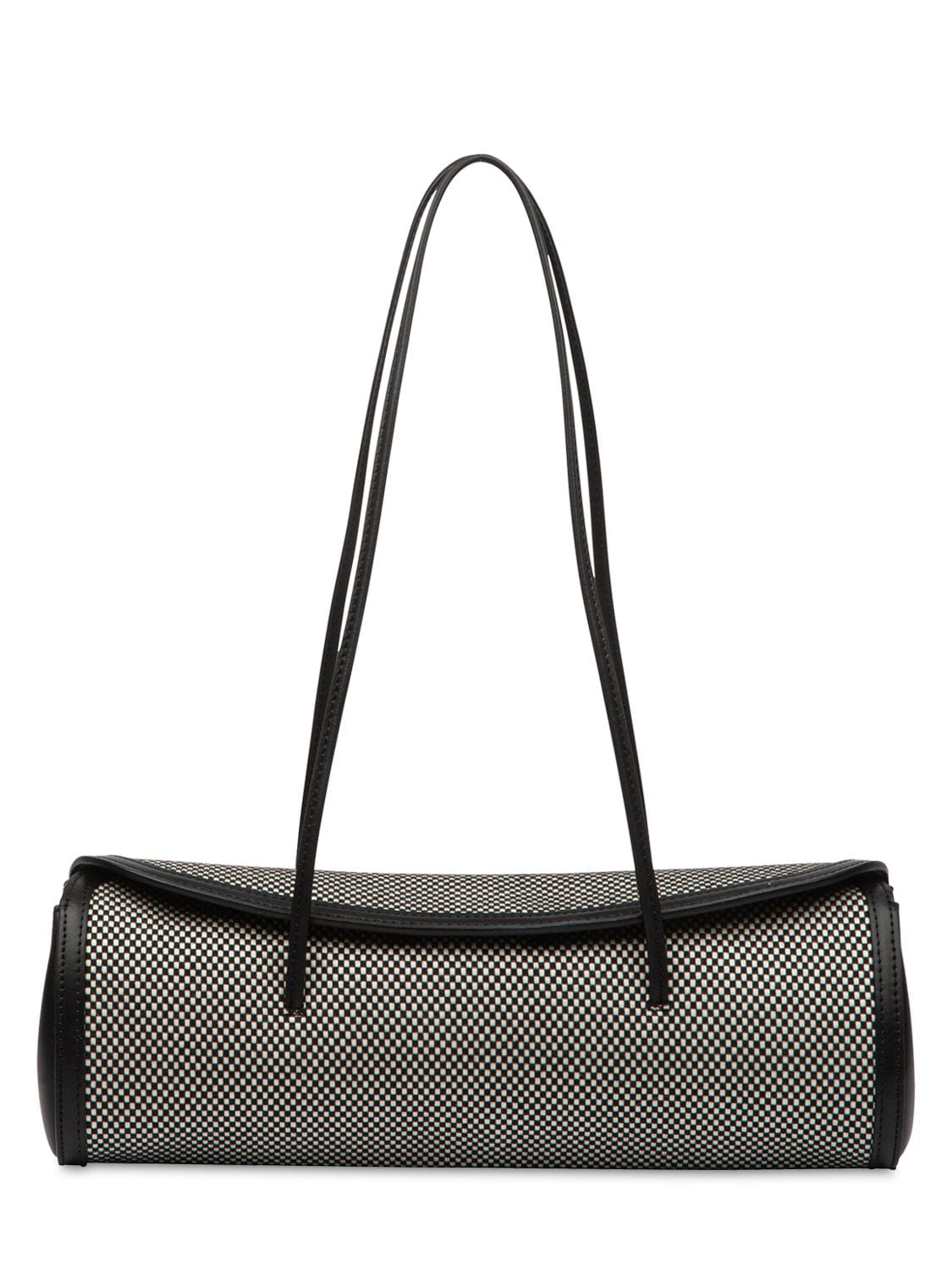 Little Liffner Cannoli Cotton & Leather Bag In Black,white