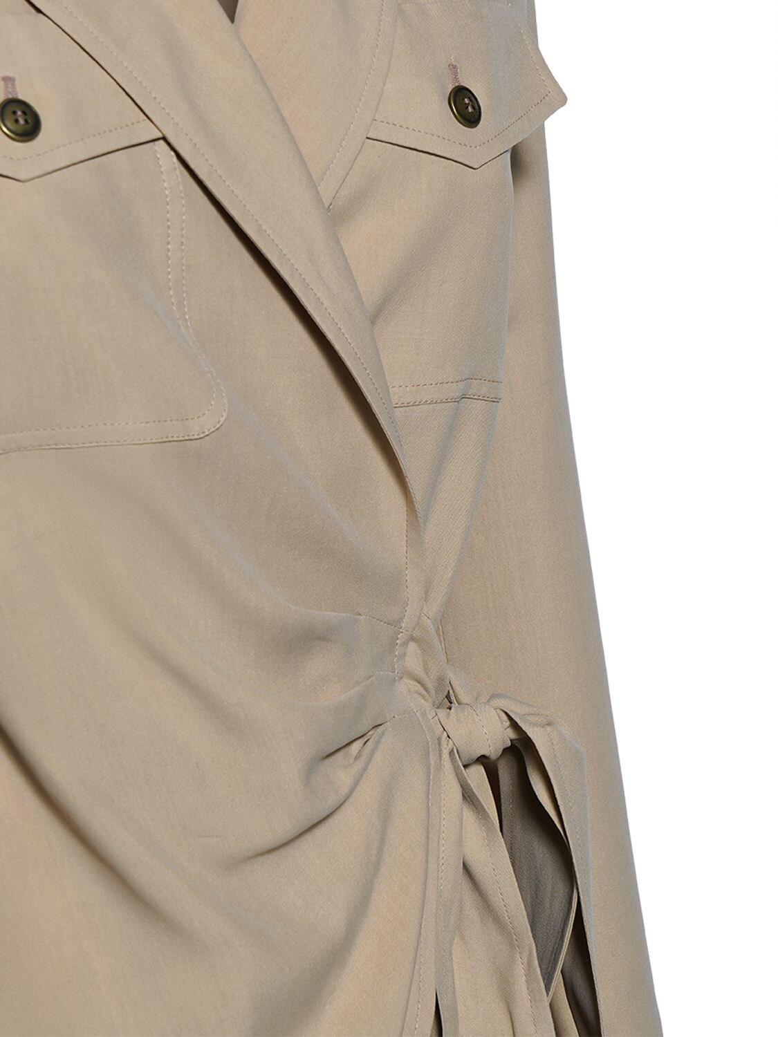 Max Mara Fleur Washed Silk Wrap Jacket In Wood