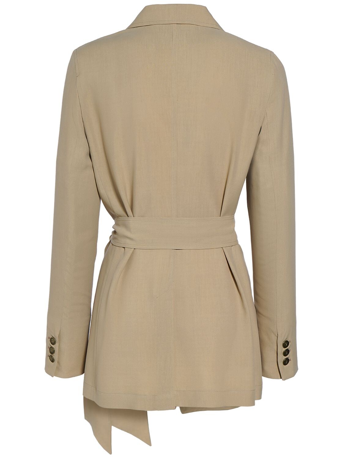 Max Mara Fleur Washed Silk Wrap Jacket In Wood