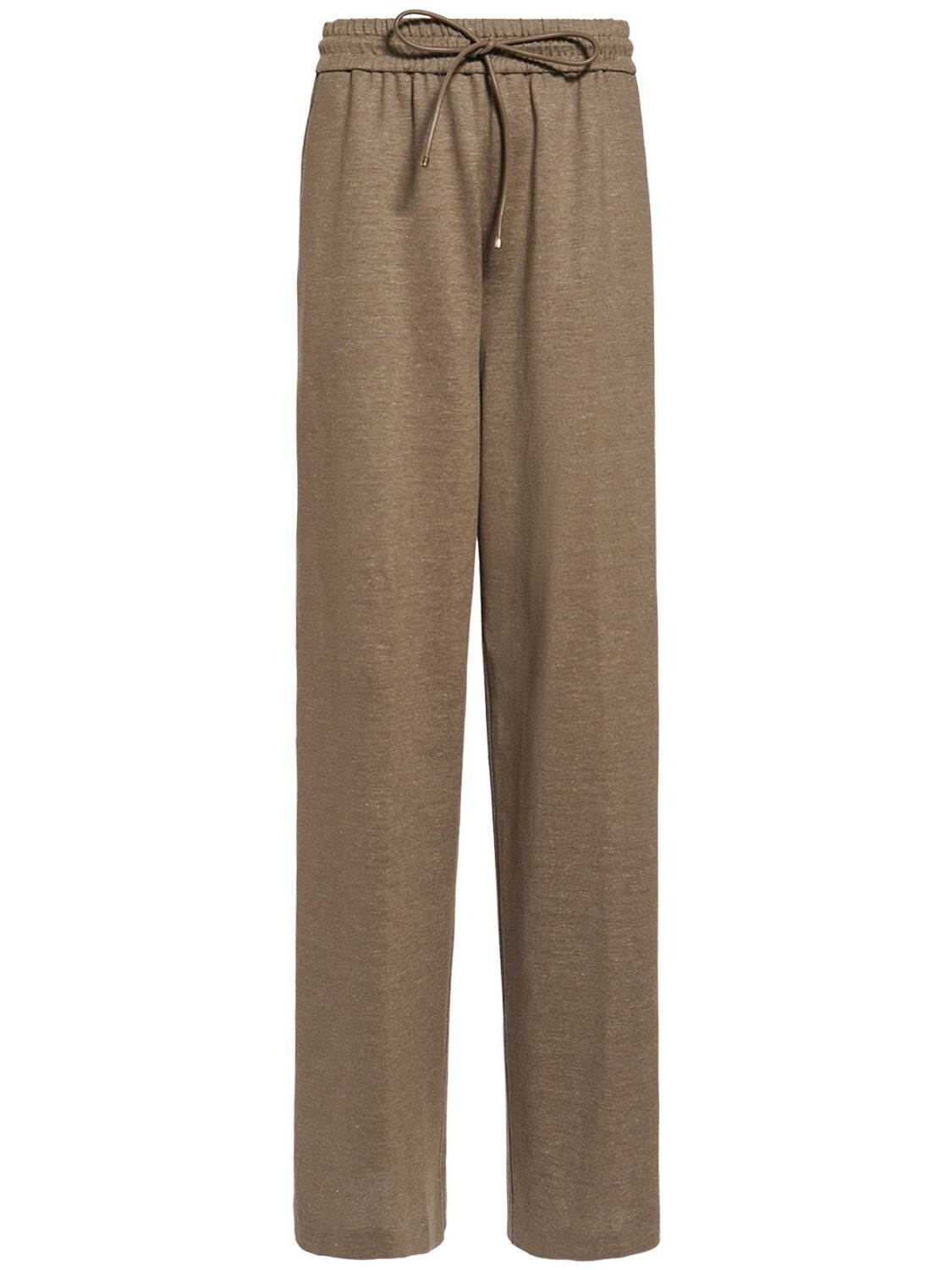 Eloie Cotton Blend Jersey Wide Leg Pants – WOMEN > CLOTHING > PANTS