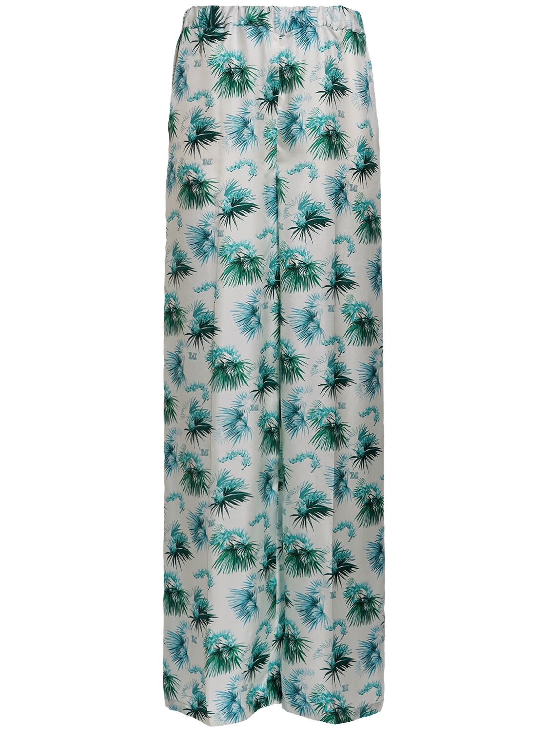 MAX MARA UMILE PRINTED SILK TWILL WIDE PANTS