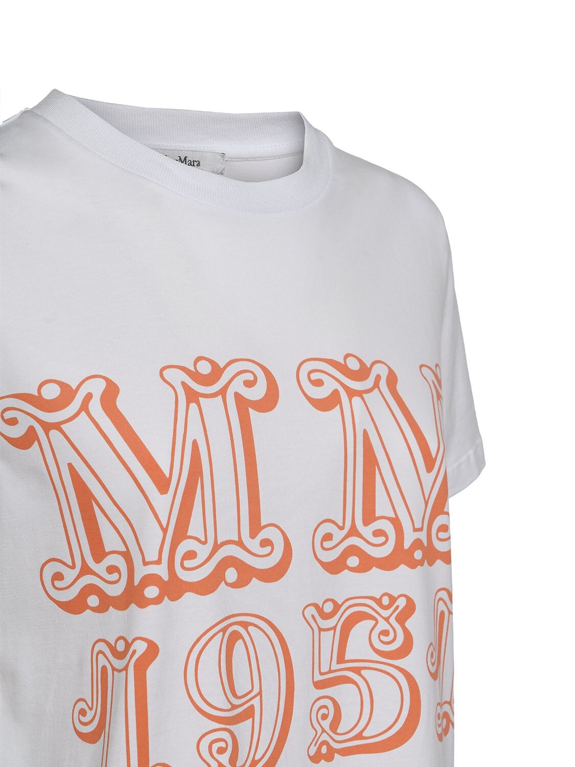Max Mara Mincio Logo Printed Jersey T-shirt In White | ModeSens
