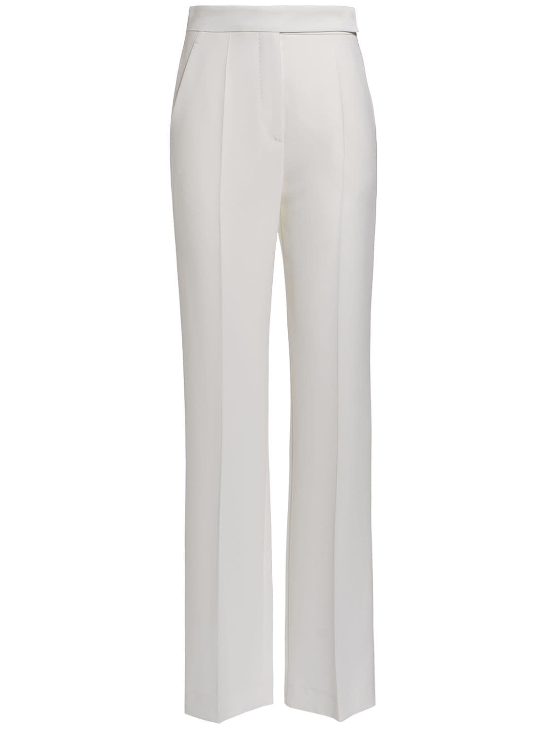Max Mara Galles Cady Straight Leg Pants In White