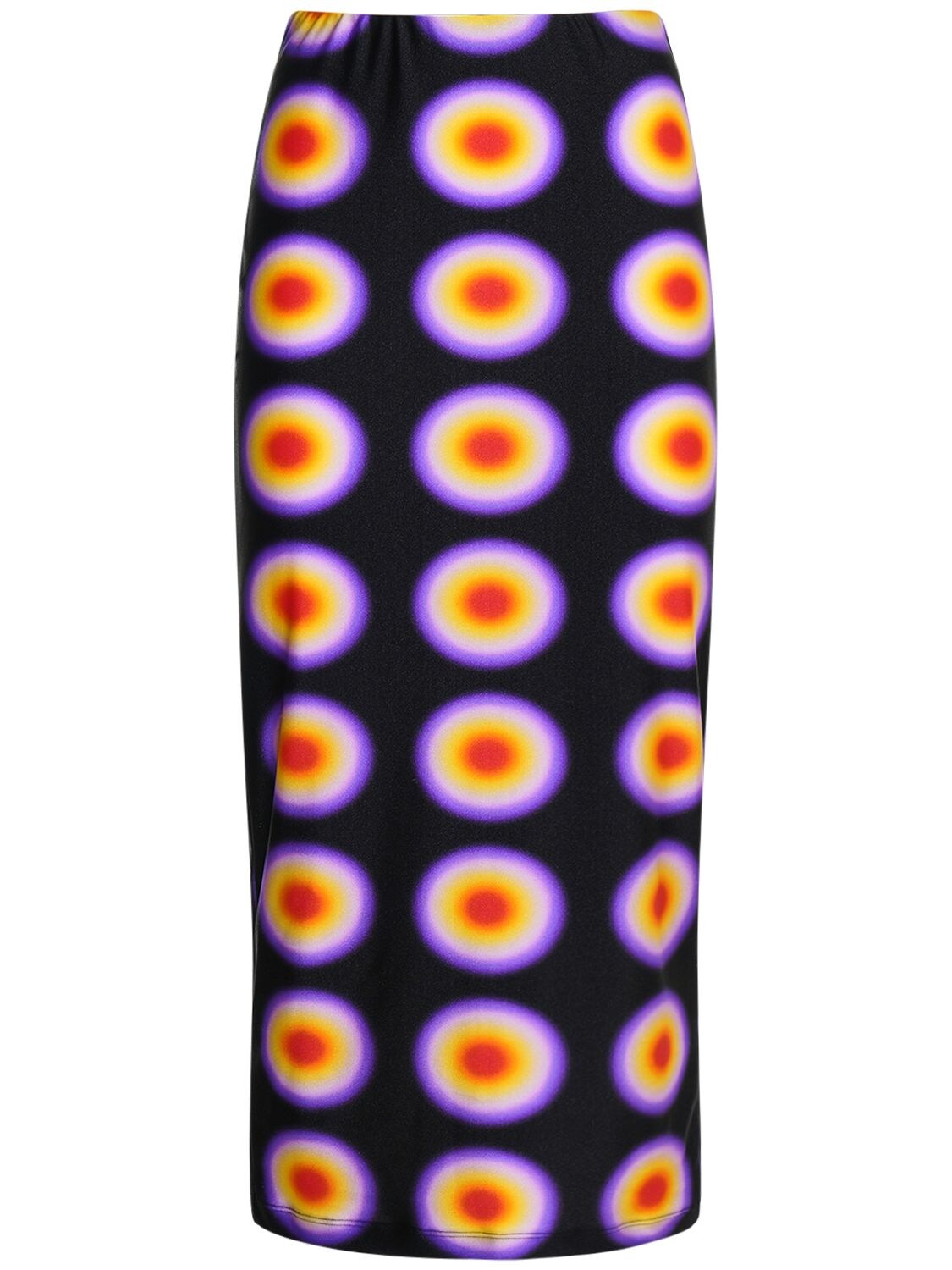 Sportmax Gestro Printed Tech Jersey Midi Skirt In Multicolor