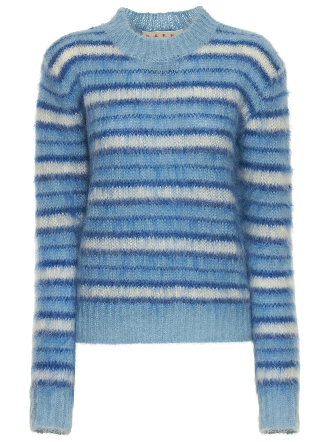 MARNI MOHAIR BLEND STRIPED KNIT SWEATER