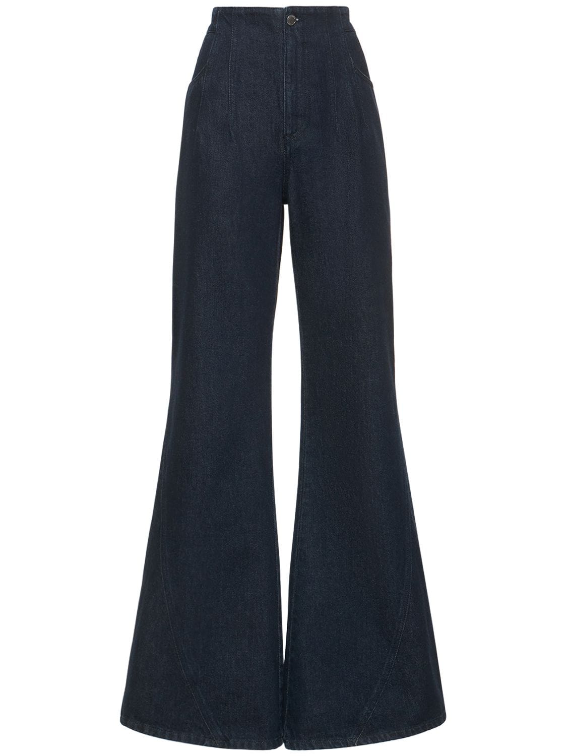 High Waist Wide Leg Cotton Denim Jeans – WOMEN > CLOTHING > JEANS