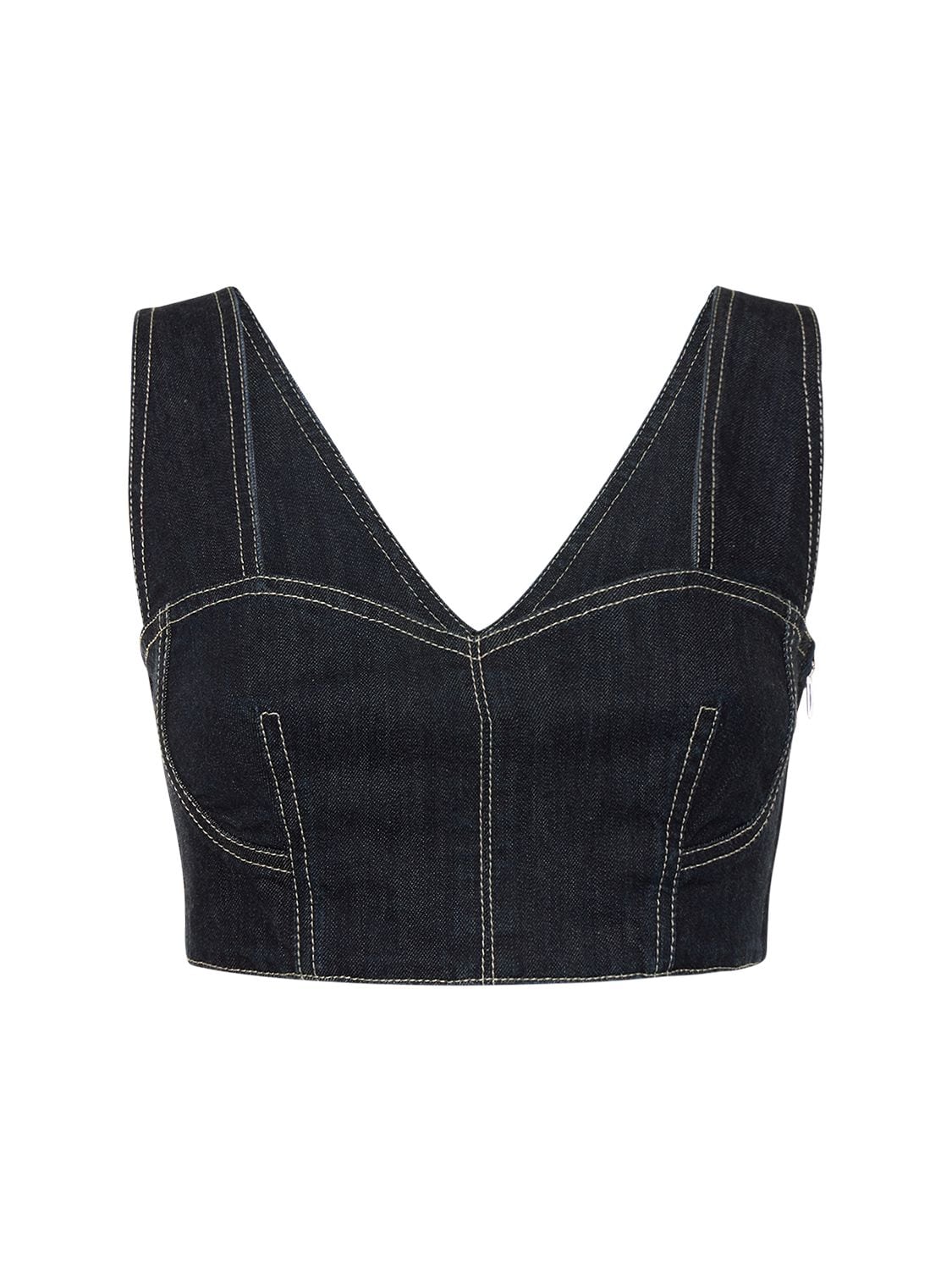 Denim Corset Crop Top