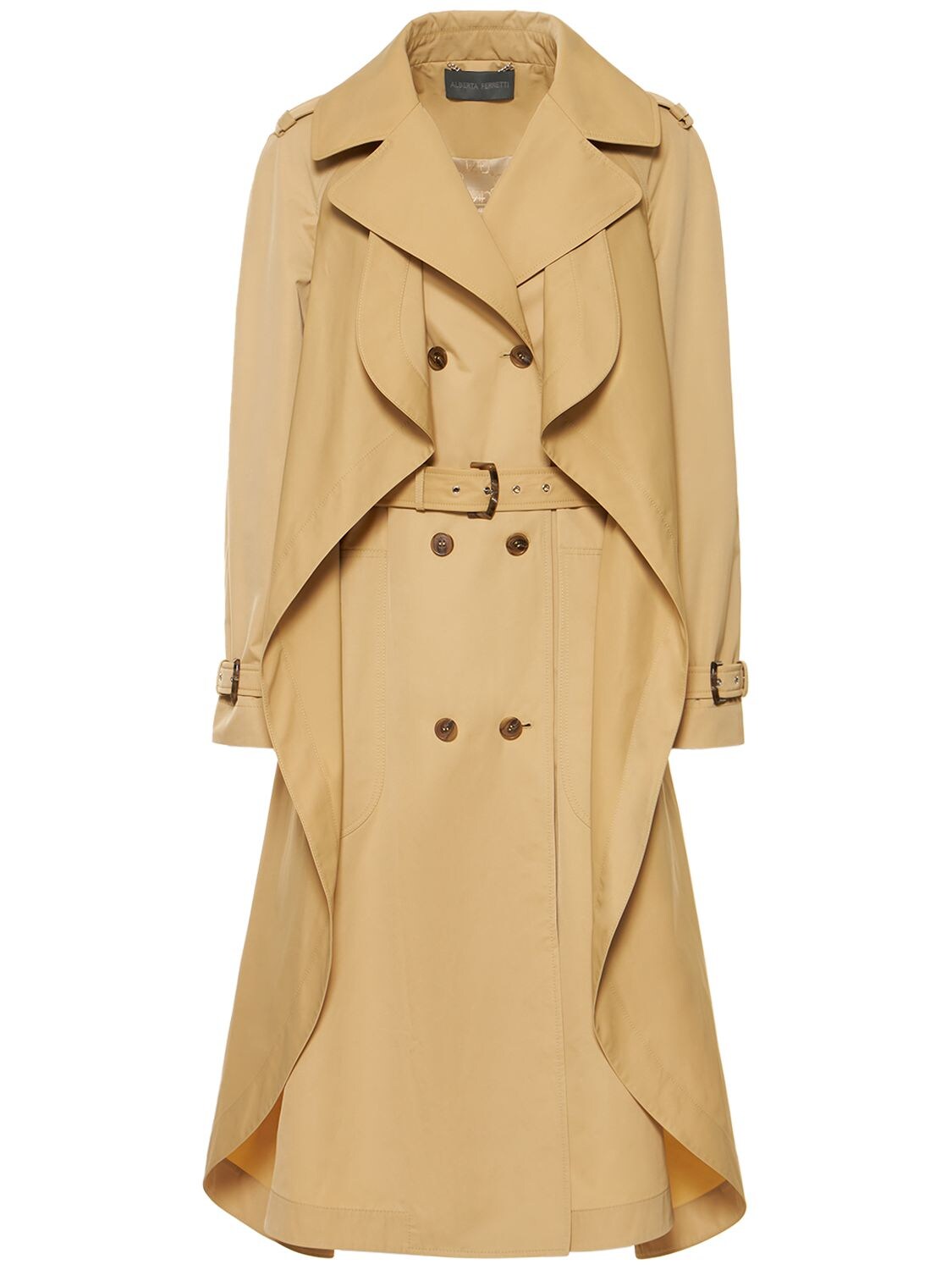 Alberta Ferretti - Belted gabardine trench coat - Beige | Luisaviaroma