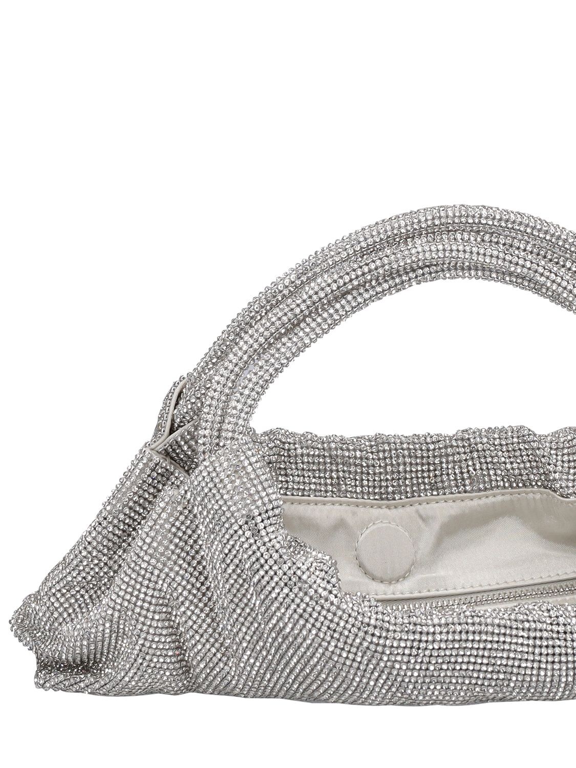 Shop Jonathan Simkhai Ellerie Embellished Top Handle Bag In Silver