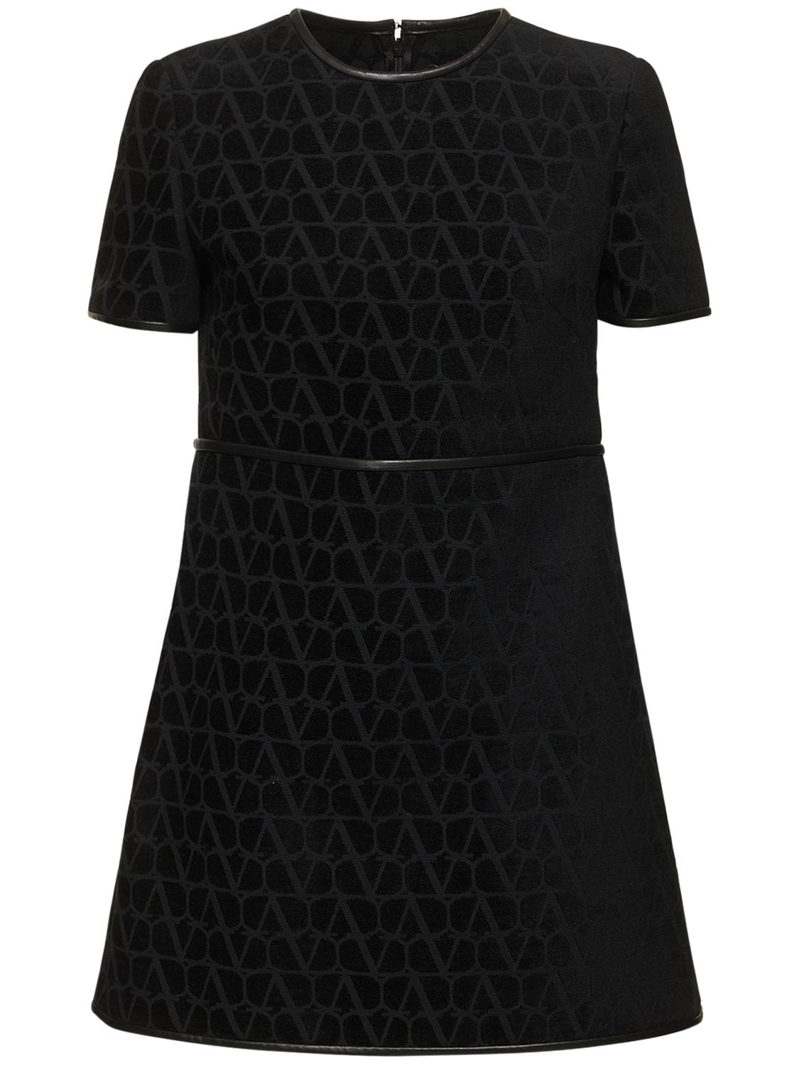 VALENTINO V Logo Jacquard Velvet Mini Dress