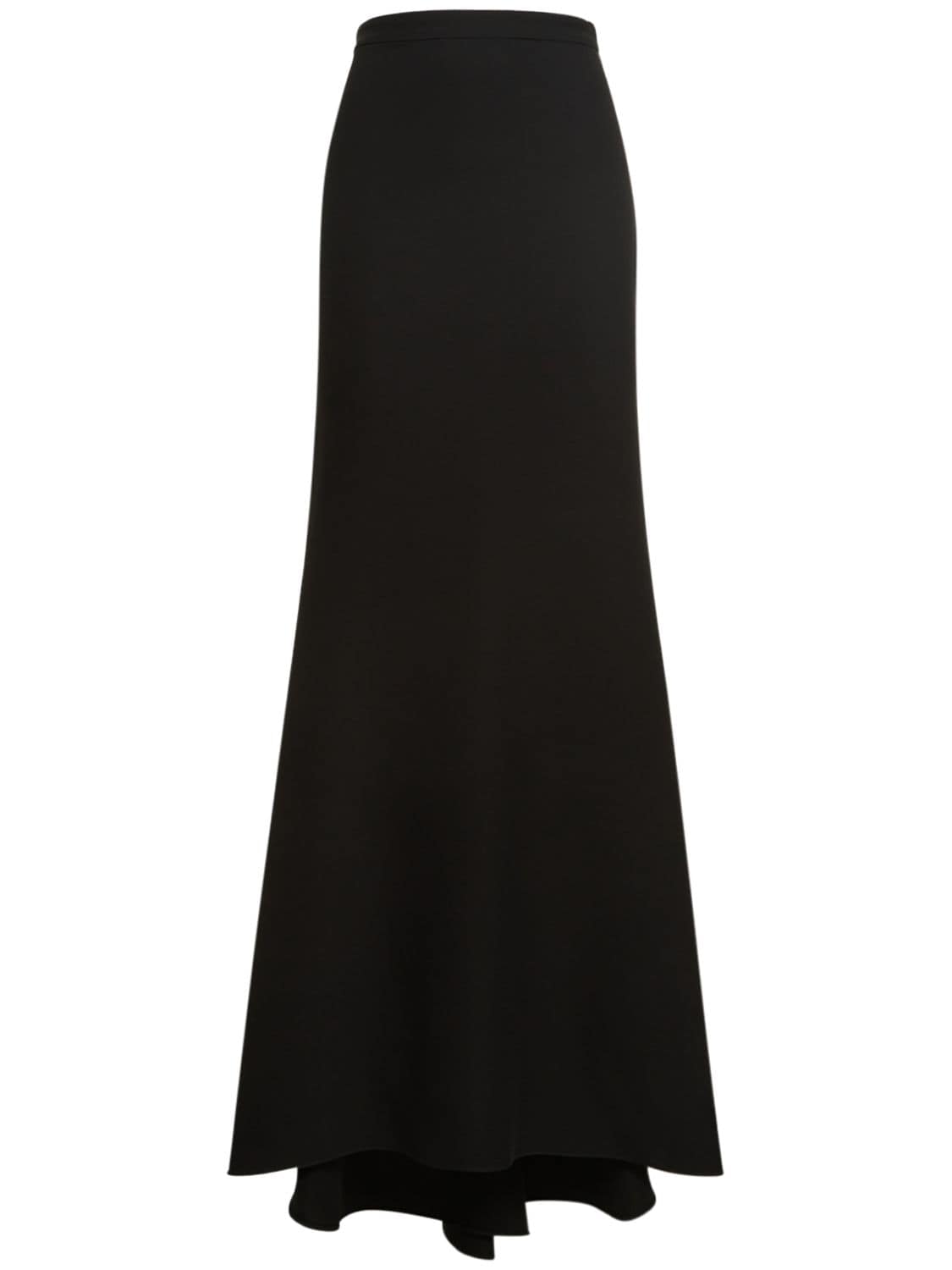 Shop Valentino Silk Cady Long Column Tail Skirt In Black