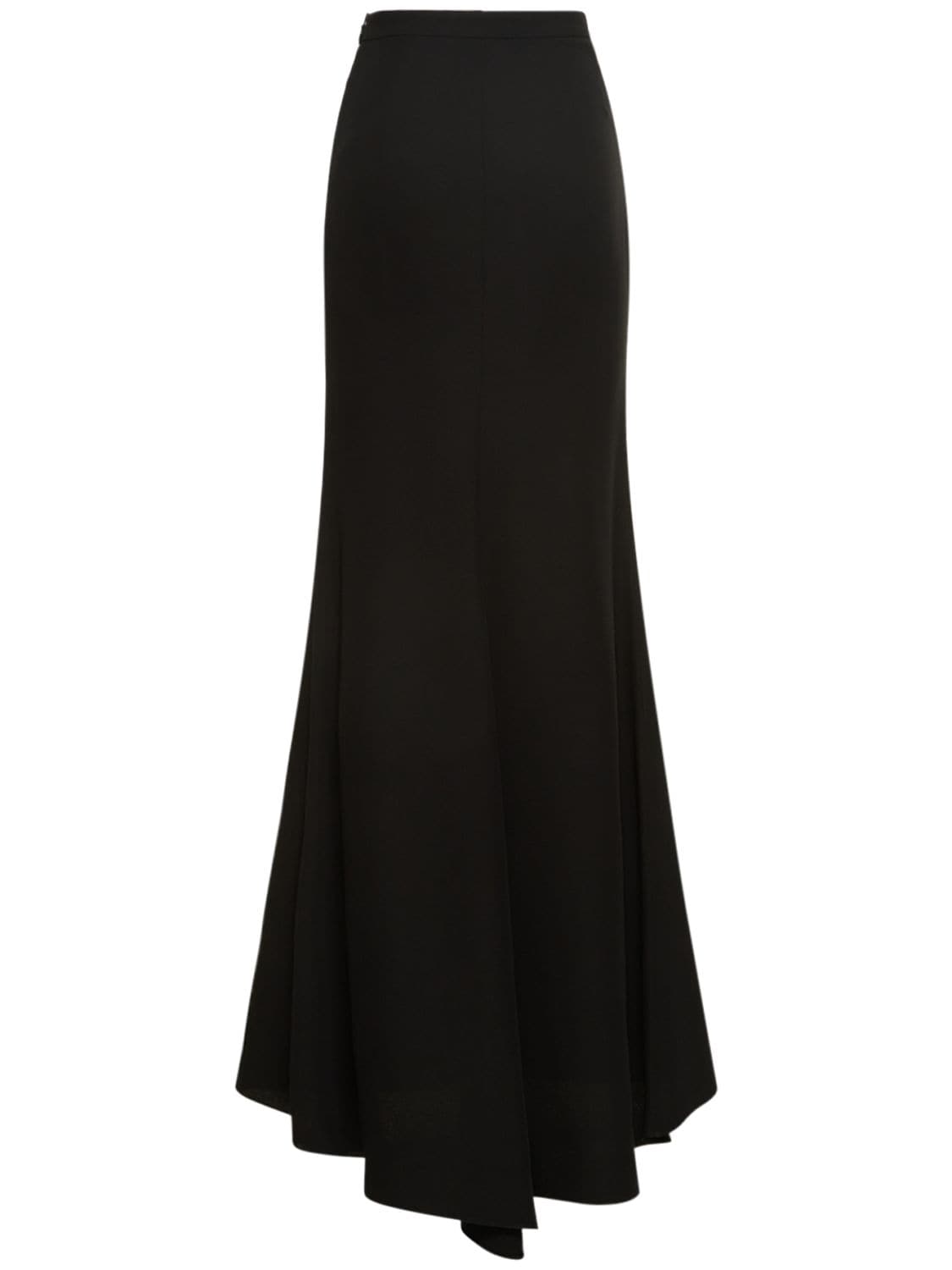 Shop Valentino Silk Cady Long Column Tail Skirt In Black
