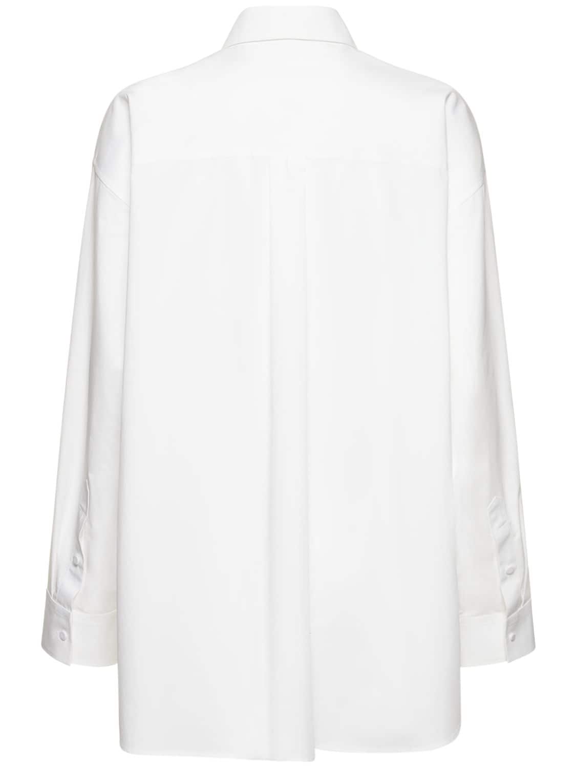 Shop Valentino Cotton Poplin Mini Shirt Dress In White