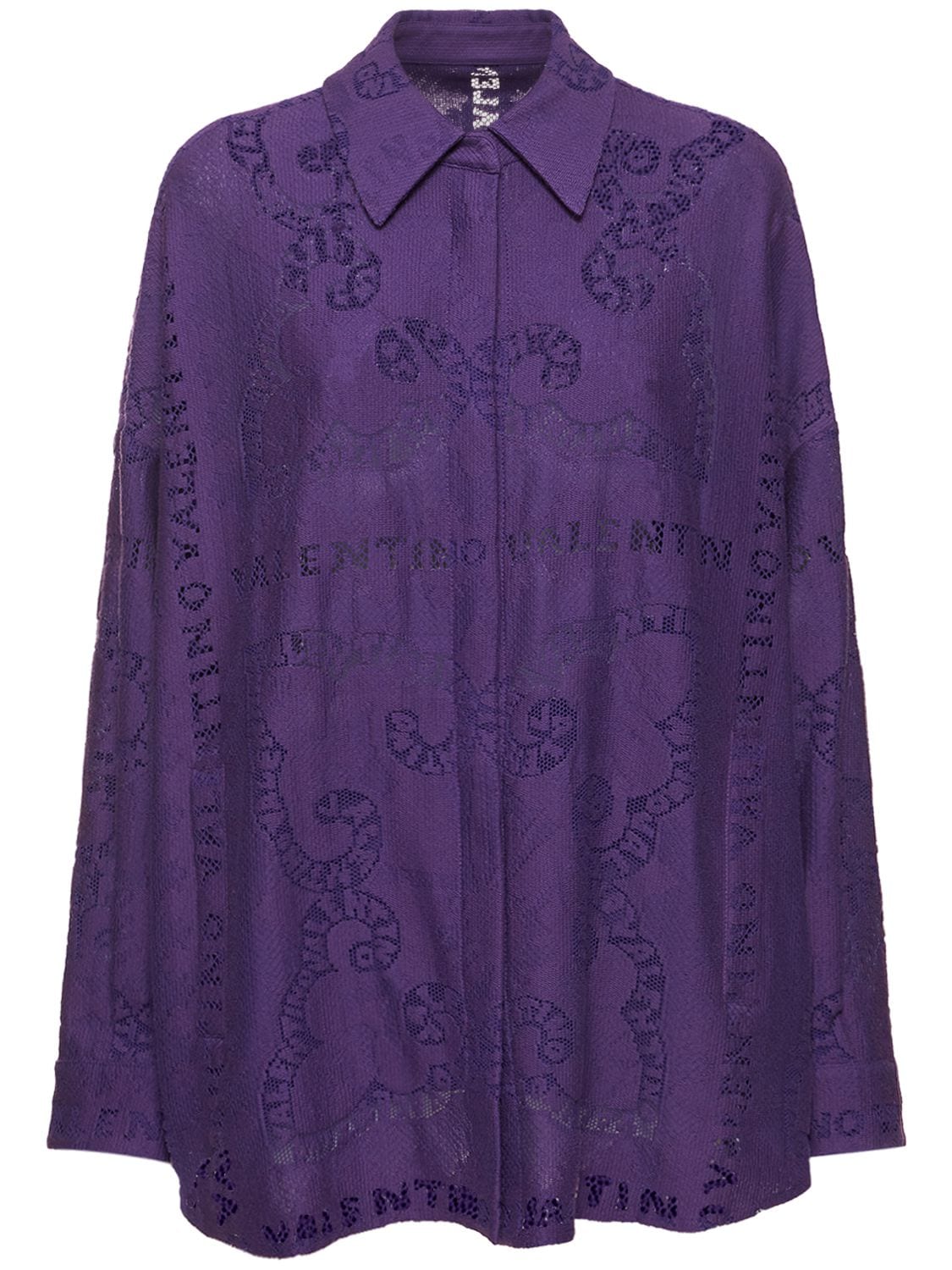 Image of Cotton Guipure Lace Oversize Shirt
