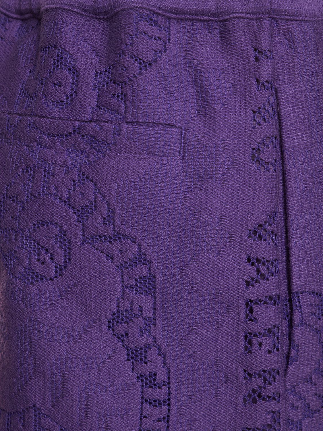 Shop Valentino Cotton Guipure Lace Mini Shorts In Purple