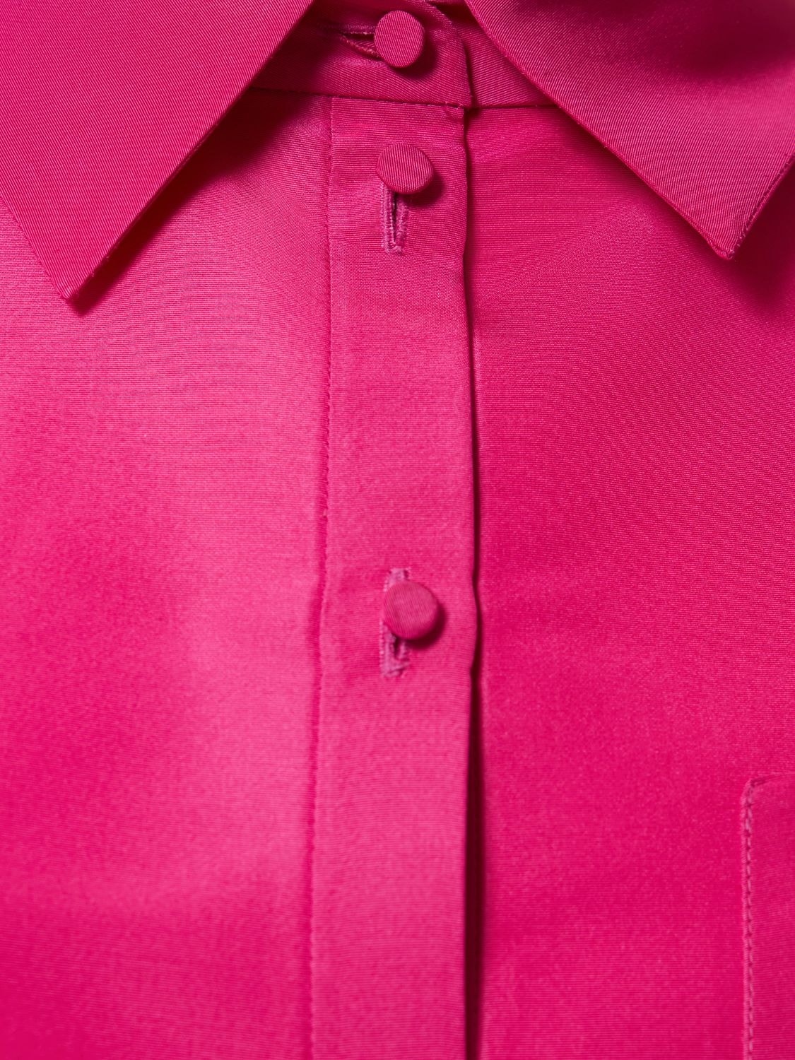 Shop Valentino Silk Faille Shirt Gown In Fuchsia
