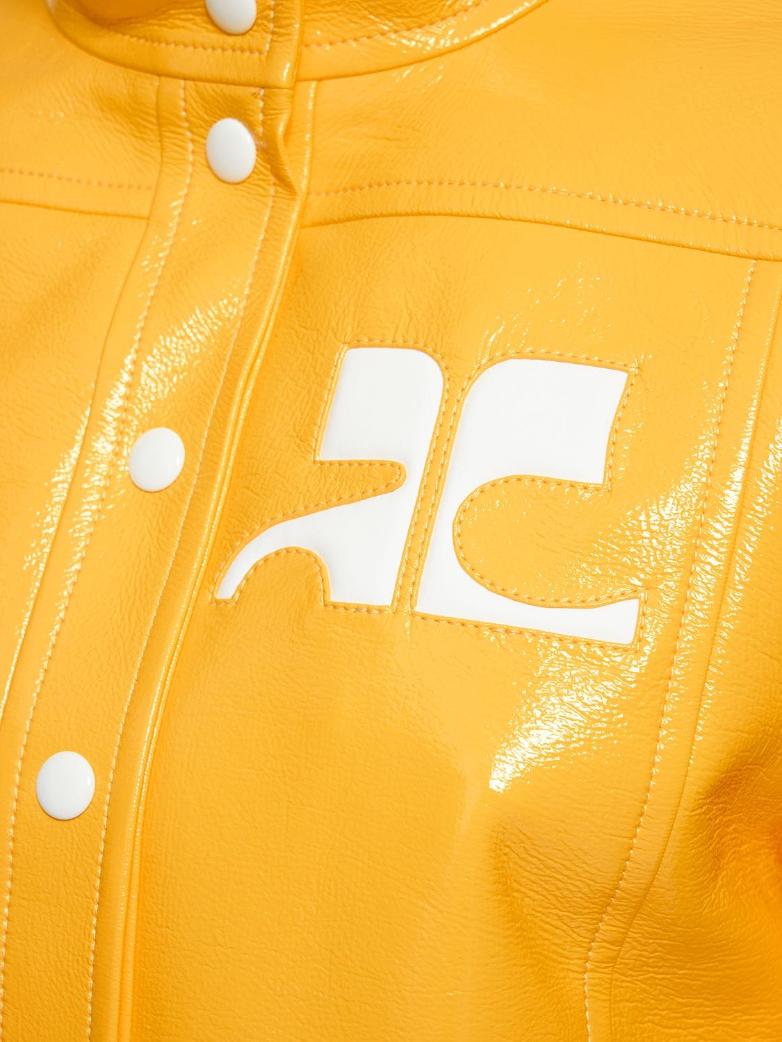 Shop Courrèges Vinyl Jacket In Yellow