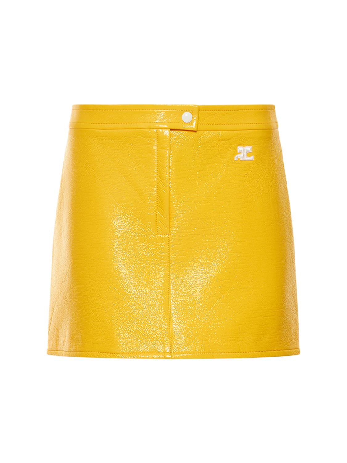 Courrèges 乙烯基迷你短裙 In Yellow