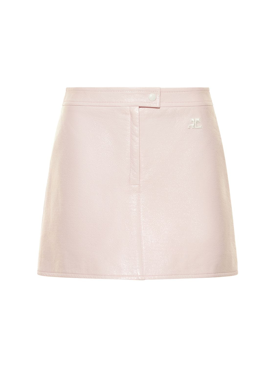 Shop Courrèges Vinyl Mini Skirt In Pink