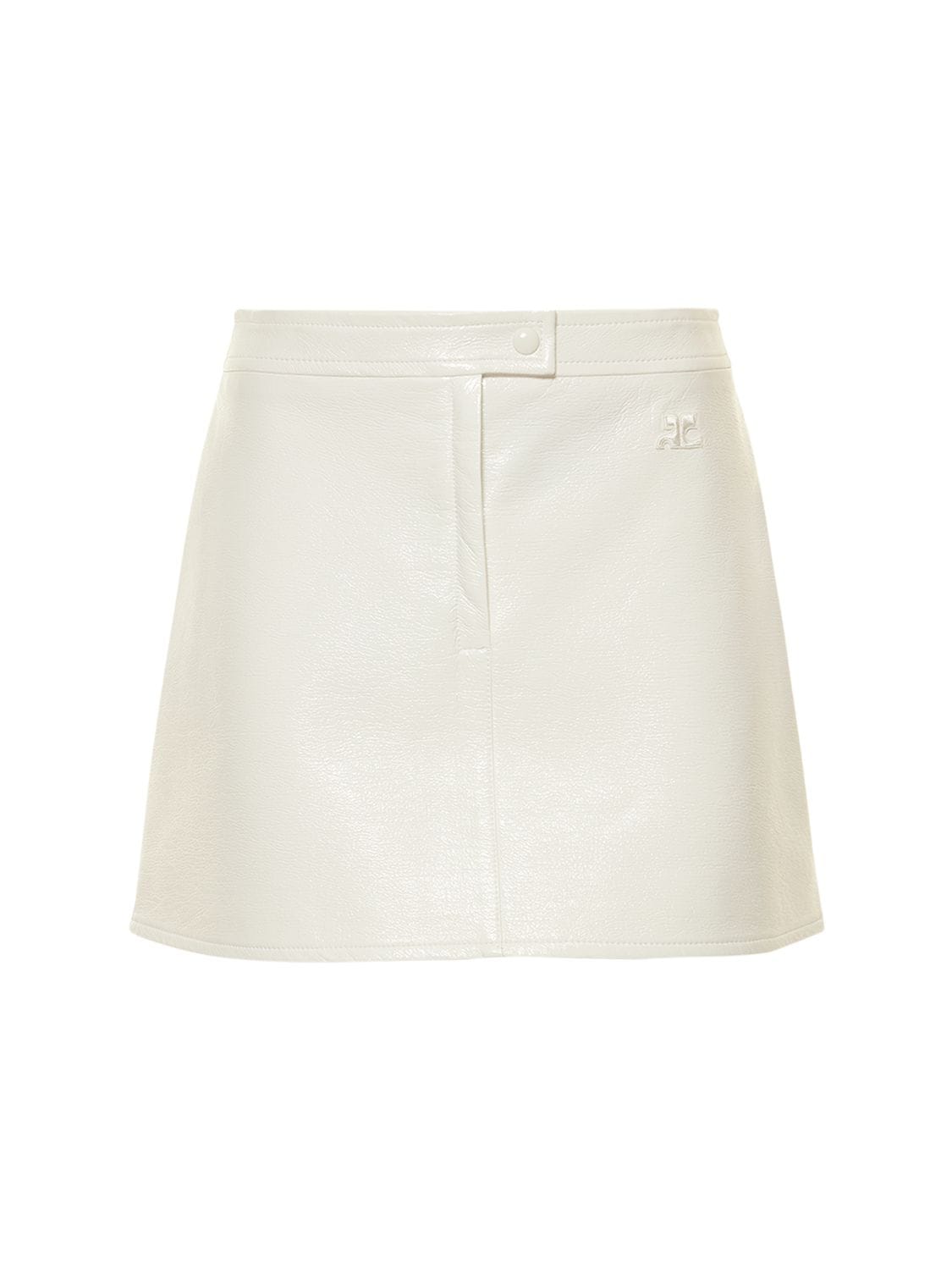 Courrèges Vinyl Mini Skirt In White