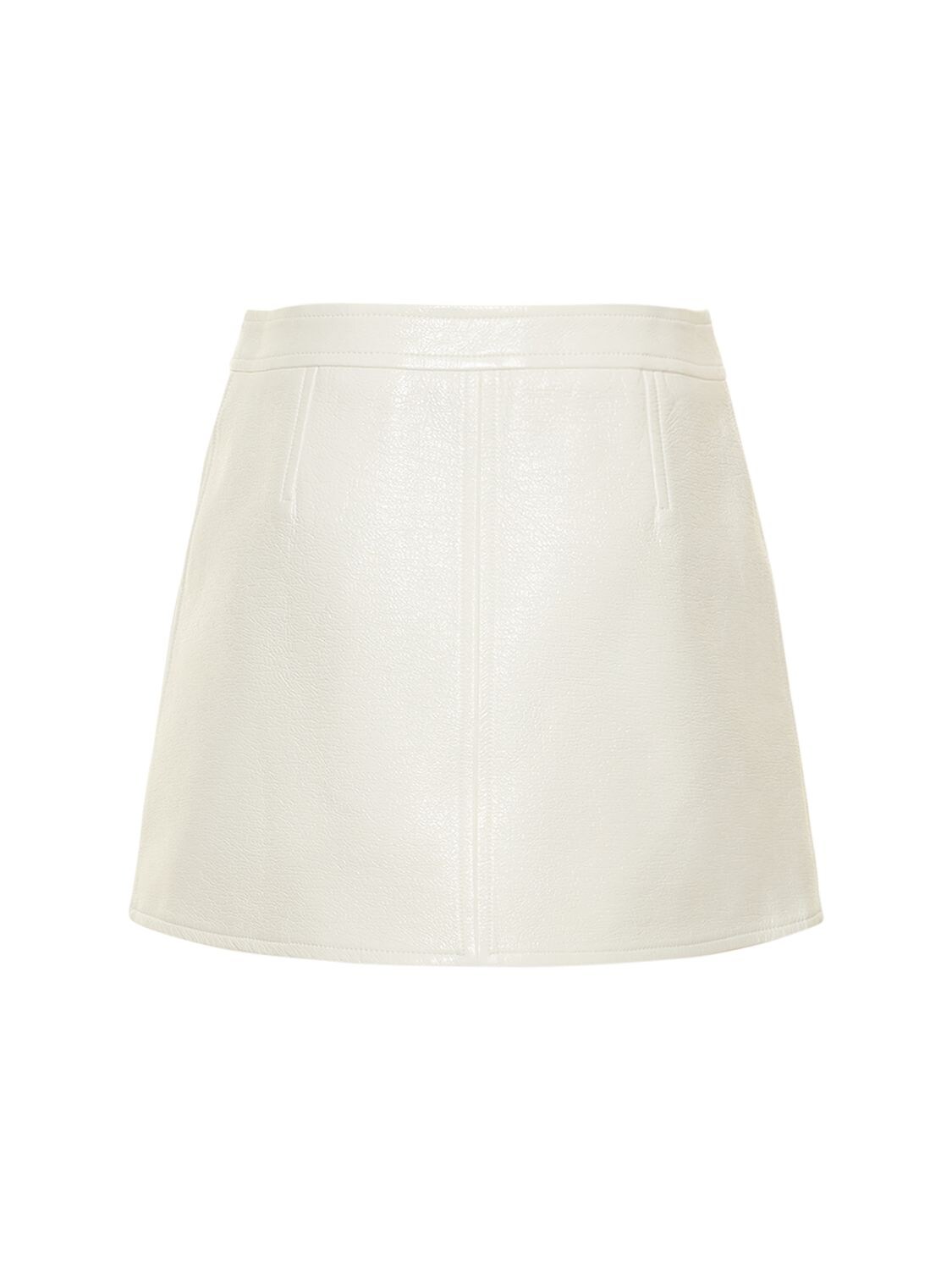 Shop Courrèges Vinyl Mini Skirt In White