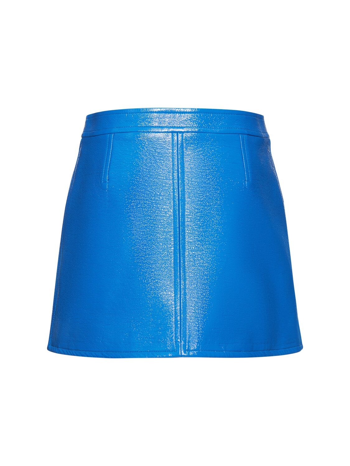 Shop Courrèges Vinyl Mini Skirt In Blue