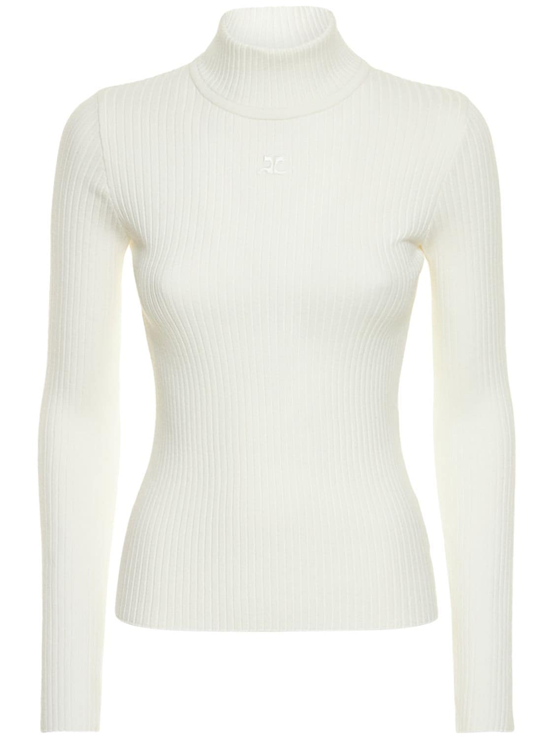 Courrèges Knit Top In White