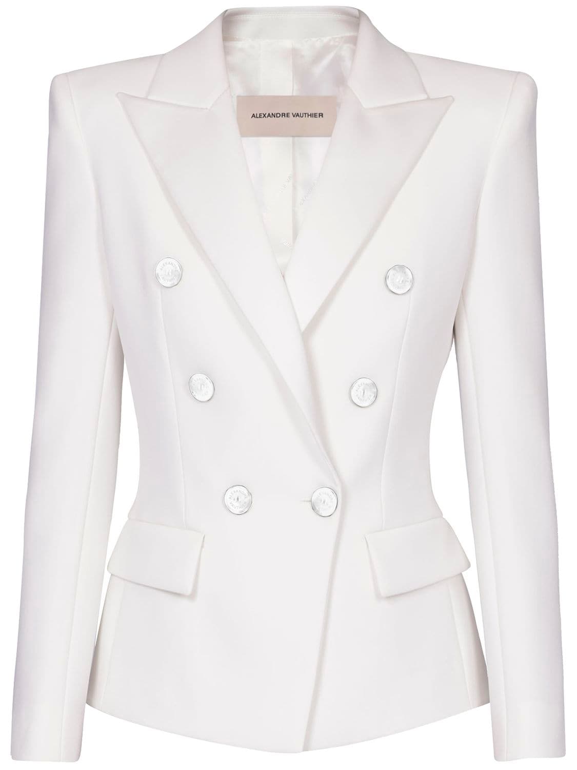 Alexandre Vauthier Wool Grain De Poudre Tuxedo  Jacket In Off-white