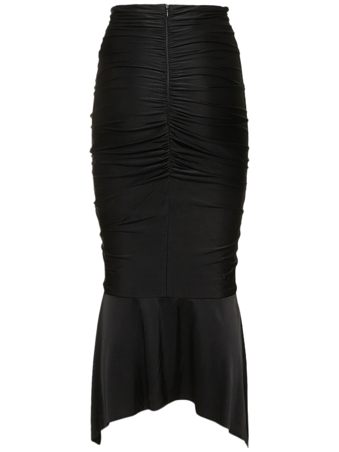 Black High-waist velvet pencil skirt, Alexandre Vauthier