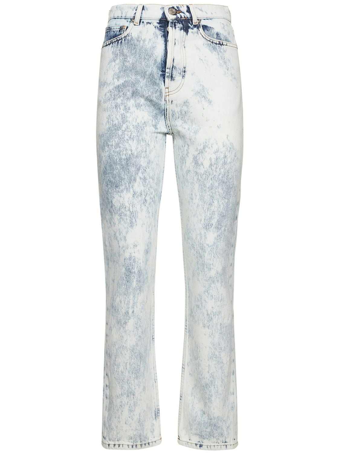 High Straight Wash Dyed Denim Jeans