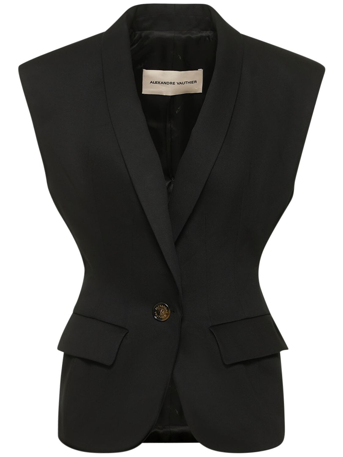 Couture Twill Fitted Vest – WOMEN > CLOTHING > JACKETS
