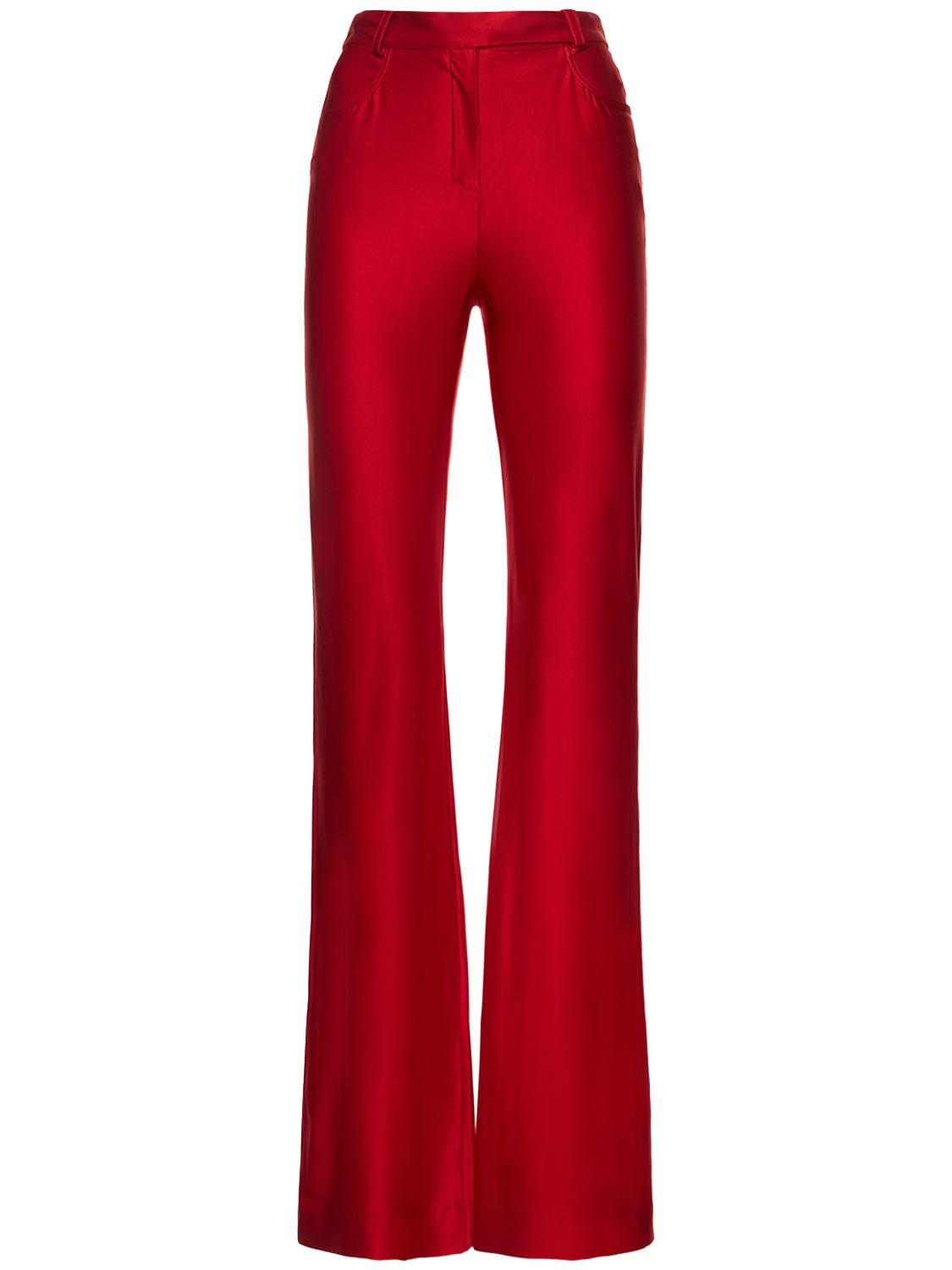 Fitted Shiny Jersey High Waist Pants