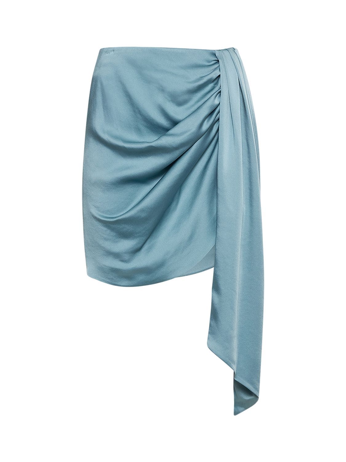 JONATHAN SIMKHAI Mae Classic Draped Satin Mini Skirt