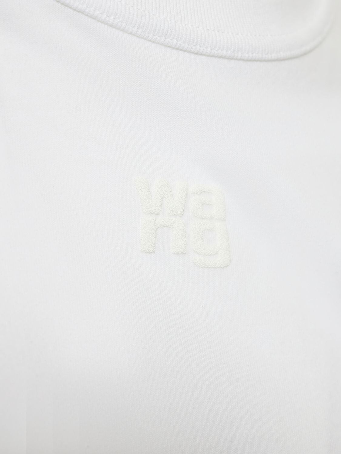 Shop Alexander Wang Essential Shrunk Cotton Jersey T-shirt In White