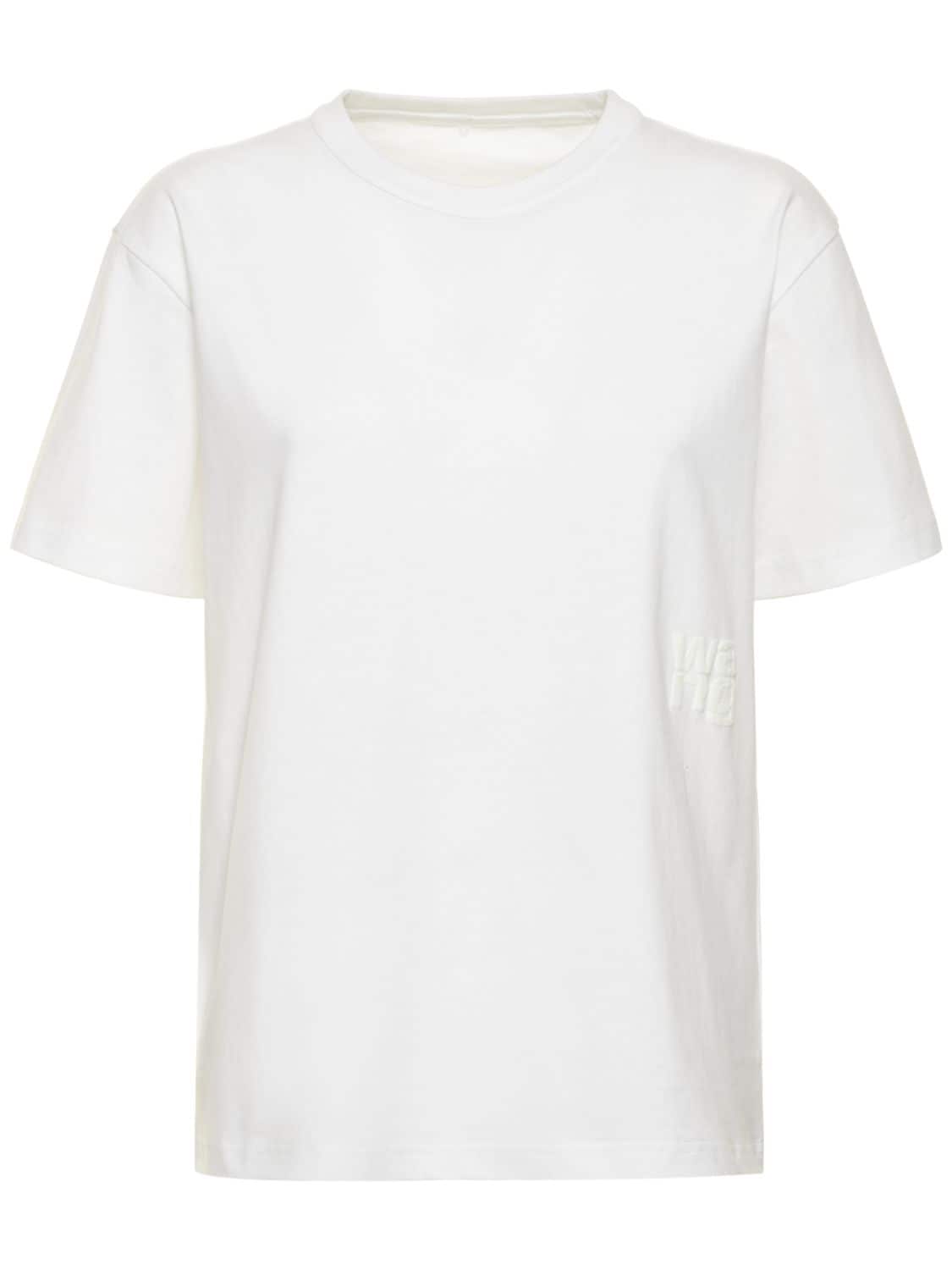 Alexander Wang Essential Short Sleeve Cotton T-shirt In White