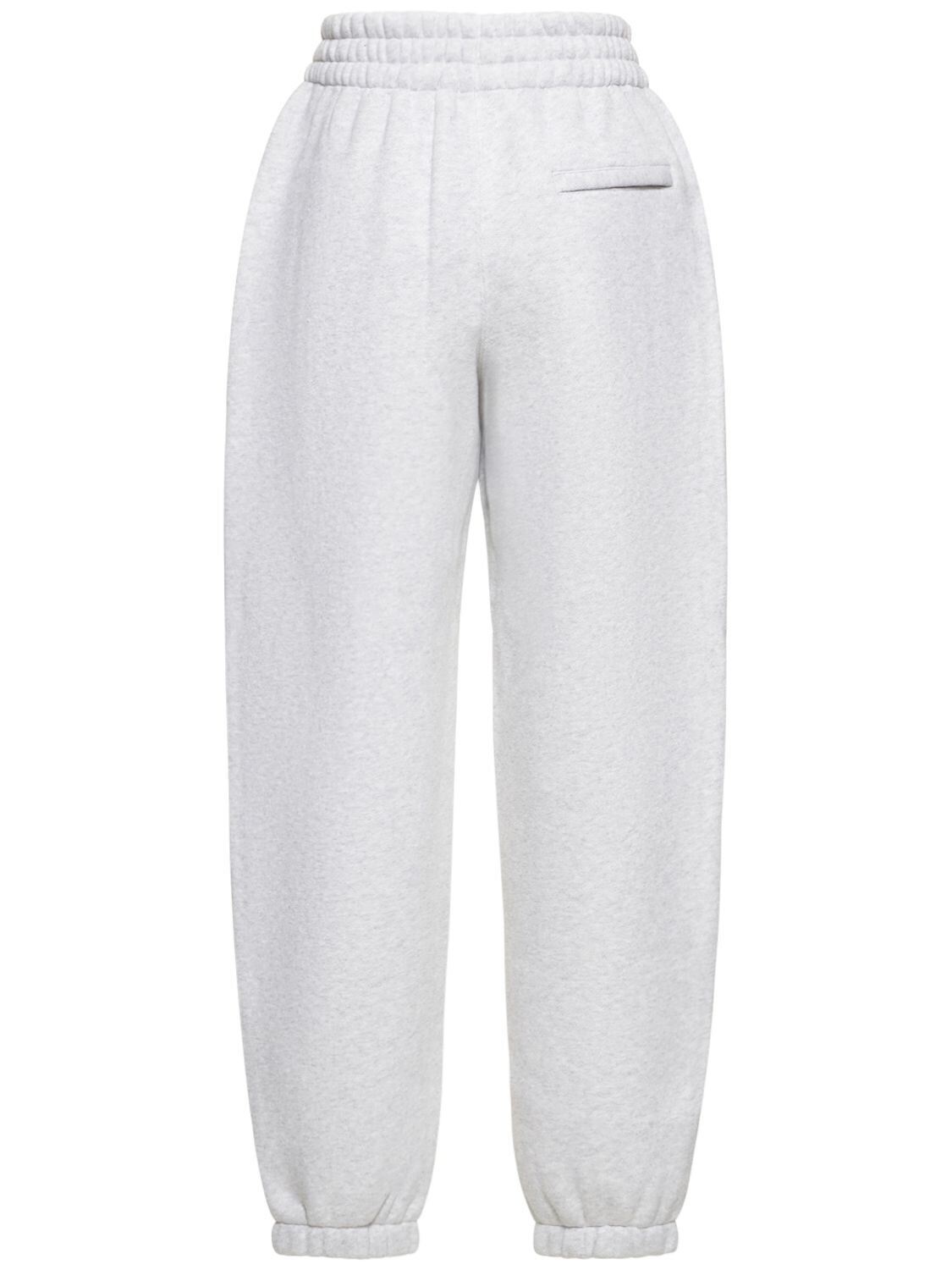 Shop Alexander Wang Essential Cotton Terry Sweatpants In Grey
