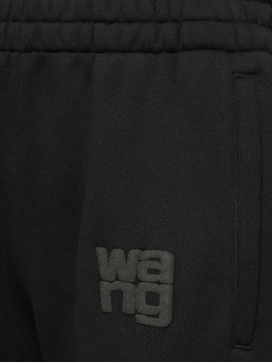 Shop Alexander Wang Essential Cotton Terry Sweatpants In Black