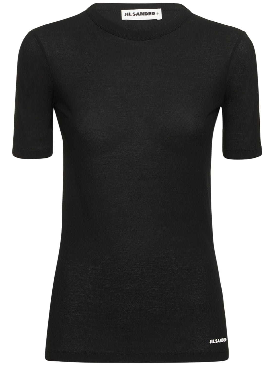 Jil Sander Logo Cotton Jersey T-shirt In Black
