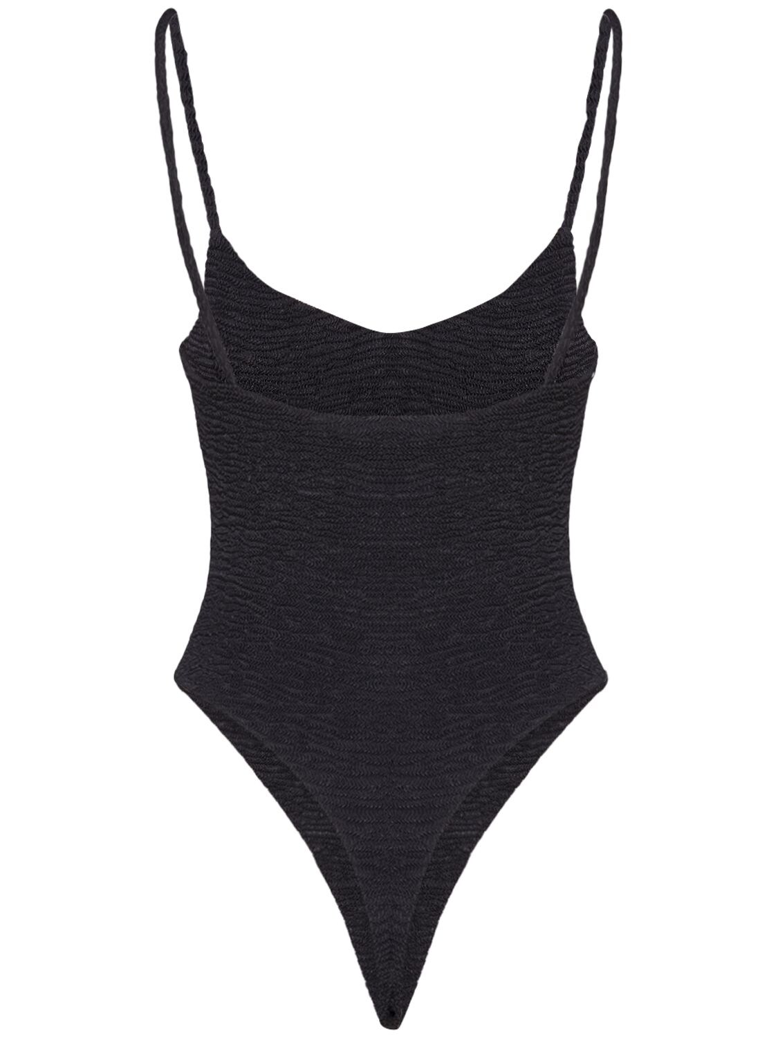 Dsquared2 Wrinkled Bikini Logo Onepiece Swimsuit In Black | ModeSens