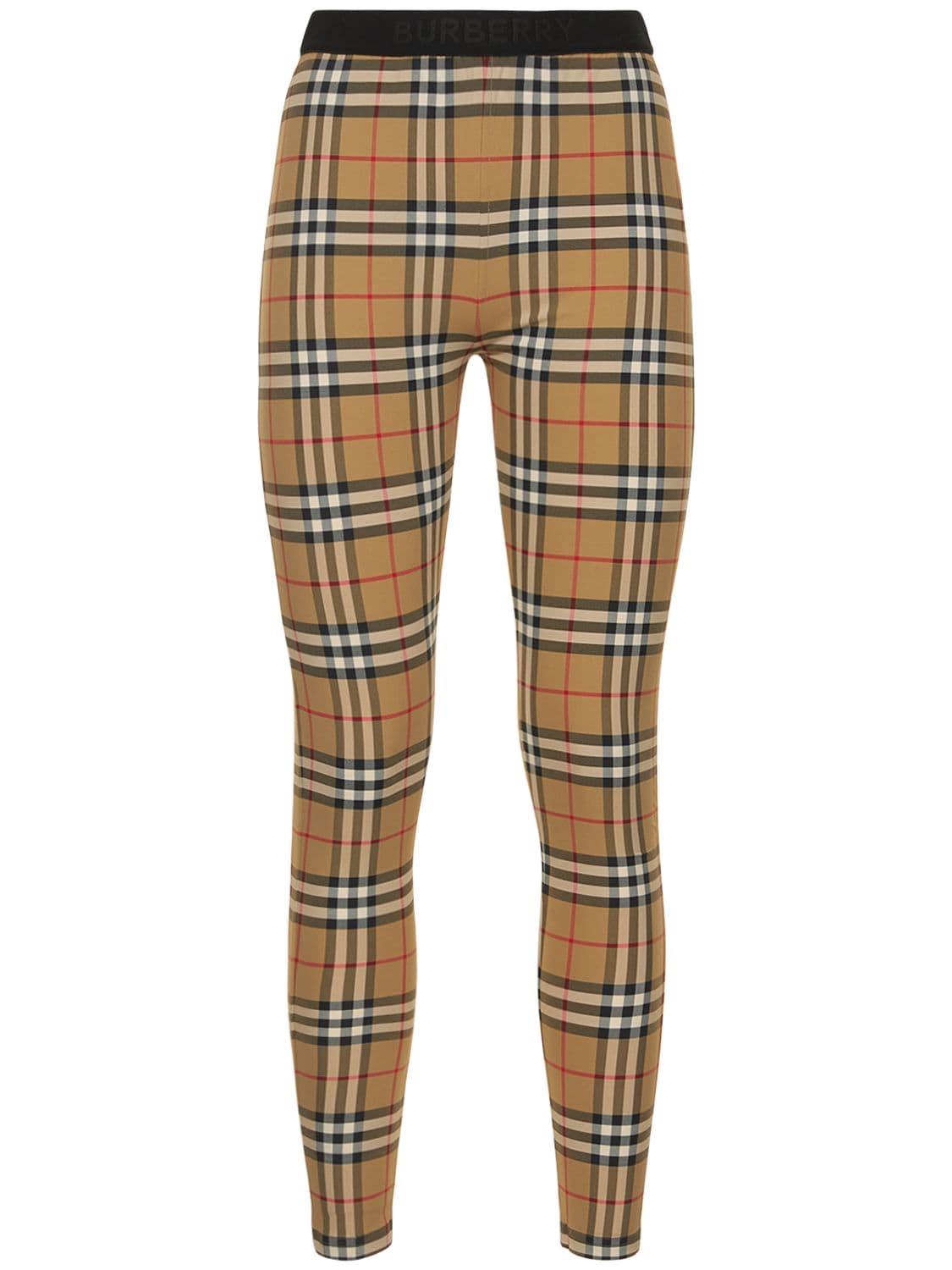 Burberry High Waist Check Printed Leggings In Multicolor
