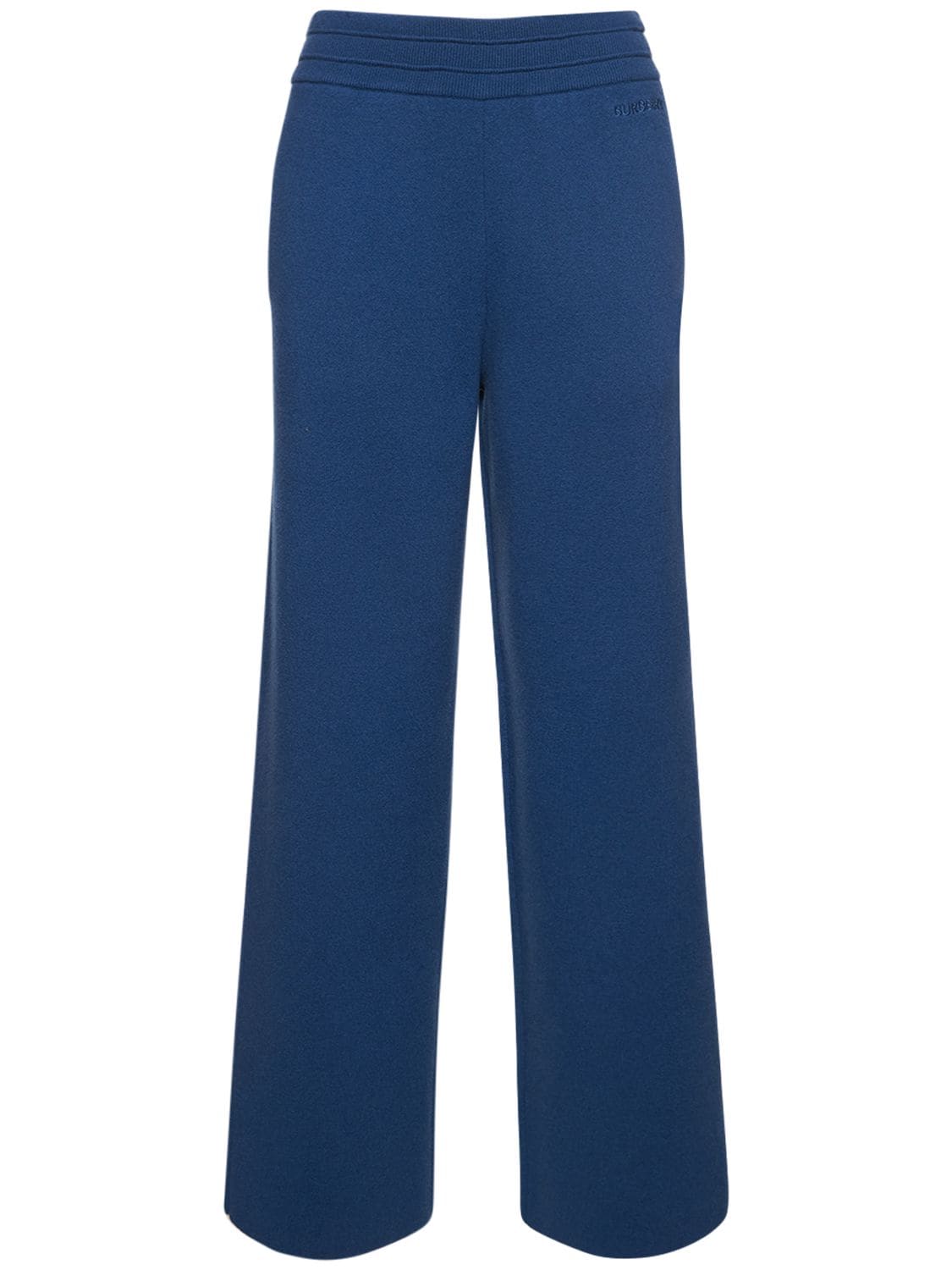 Burberry Costanza Cashmere Blend Knit Sweatpants In Blue