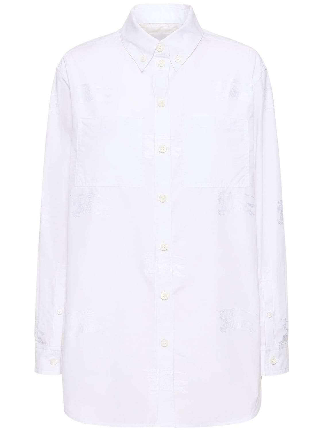 Ivanna Logo Jacquard Cotton Blend Shirt – WOMEN > CLOTHING > SHIRTS