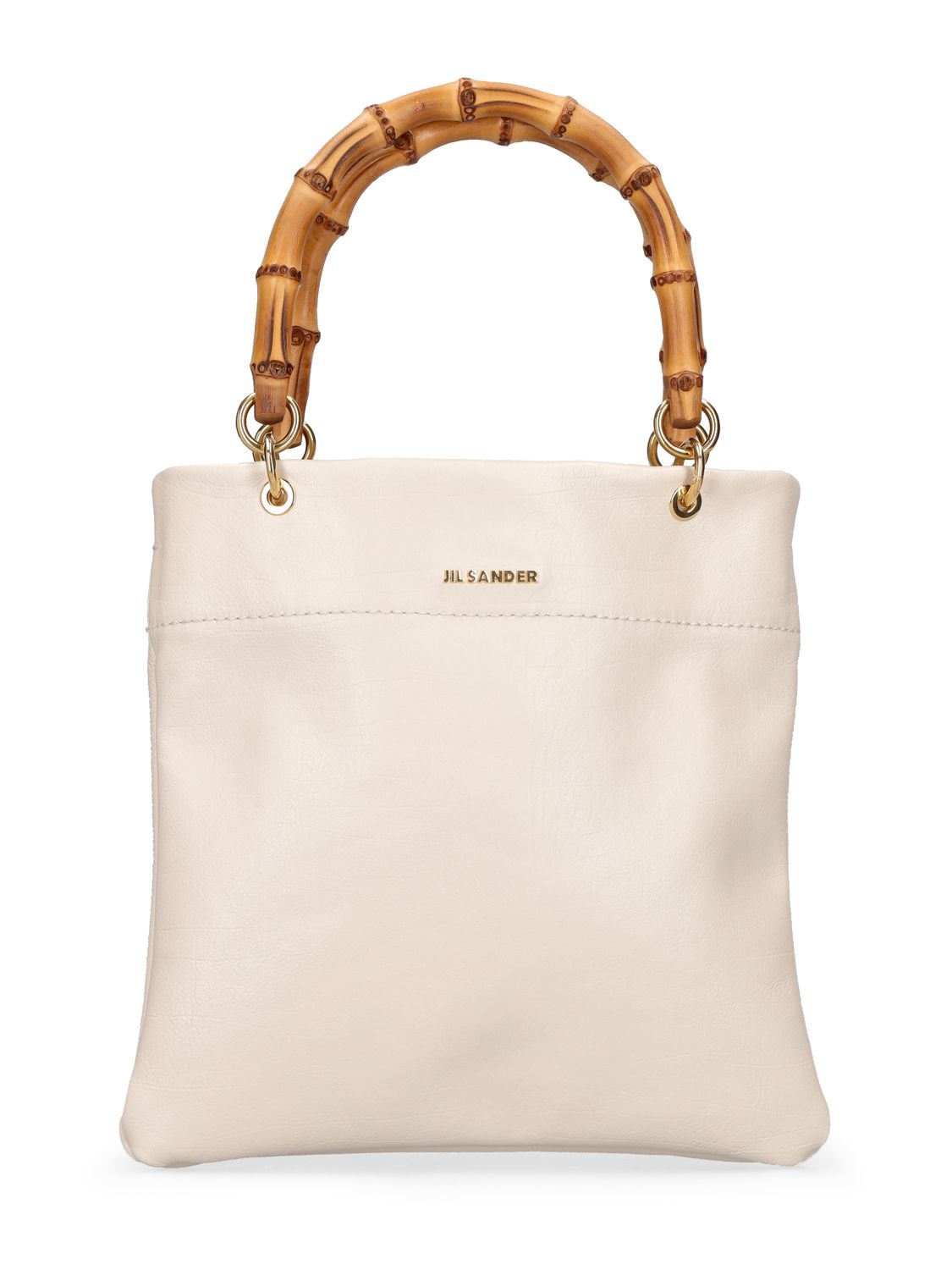 Jil Sander Small Smooth Leather Tote Bag In Chalk
