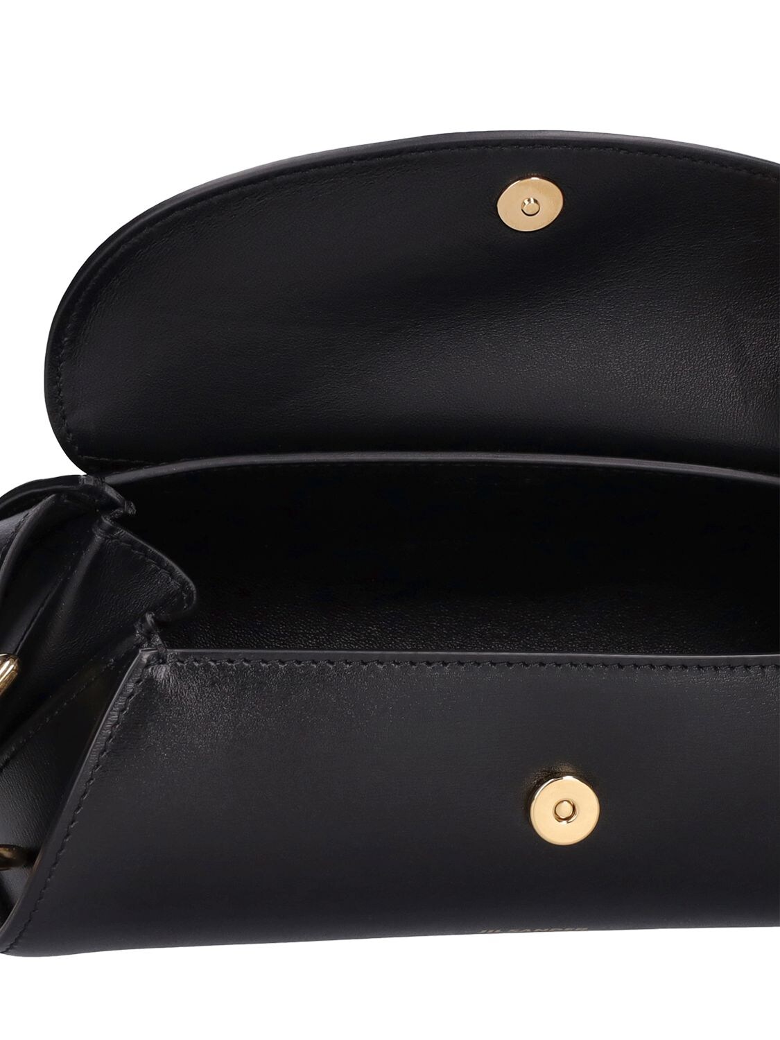 Shop Jil Sander Mini Cannolo Shoulder Bag In 黑色